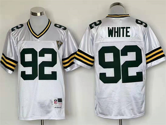 Men's Green Bay Packers Reggie White Mitchell & Ness White Legacy Replica Player Jersey1
