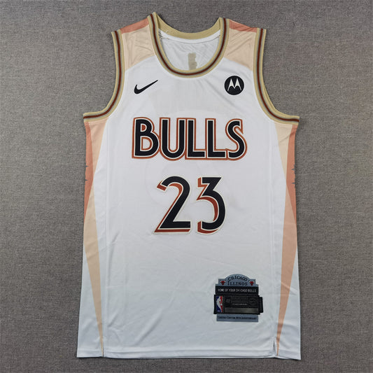 Men's Chicago Bulls Michael Jordan #23 White 2024/25 Swingman Player Jersey1 - City Edition