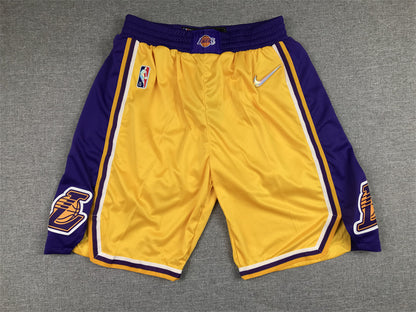 Men's Los Angeles Lakers Yellow Hardwood Classics Basketball Shorts1