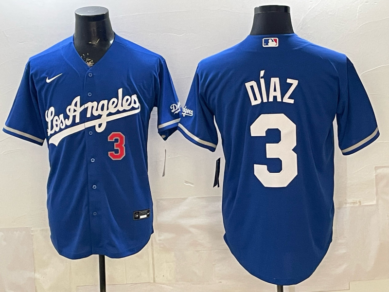 Men's Los Angeles Dodgers Edwin Diaz #3 Royal Alternate Replica Jersey