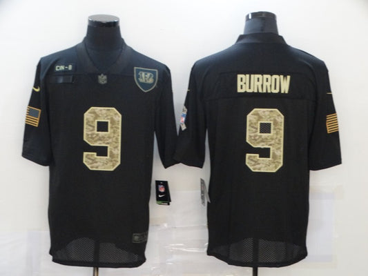 Men's Cincinnati Bengals #9 Joe Burrow Authentic Player Jersey1