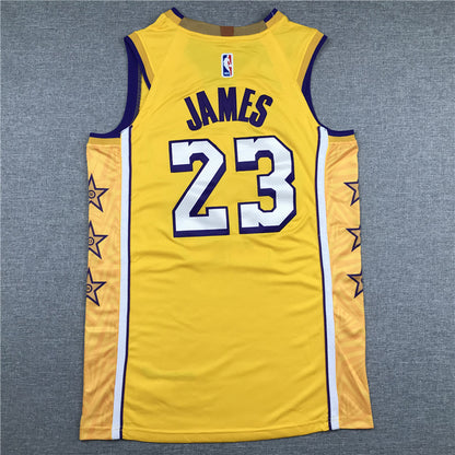 Men's Los Angeles Lakers LeBron James #23 Yellow Swingman Jersey1