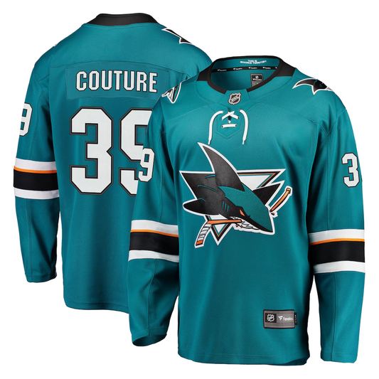 Men's San Jose Sharks Logan Couture #39 Fanatics Teal Breakaway Jersey