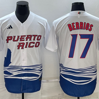 Men's 2023 World Baseball Classic #17 Jose Berrios Puerto Rico White Jersey1