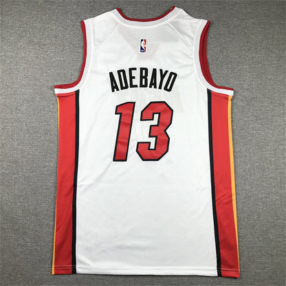 Men's Miami Heat Bam Adebayo #13 White 2022/23 Swingman Jersey1 - Association Edition