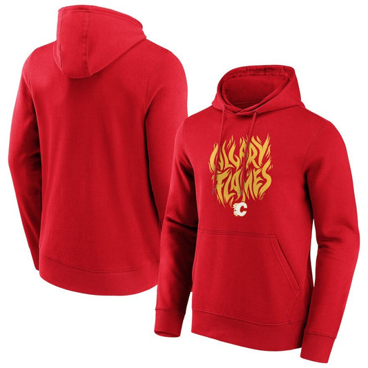Men's Calgary Flames Red Fanatics Branded Hometown Graphic Hoodie