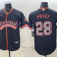 Men's San Francisco Giants Buster Posey #28 Black Alternate Stadium Jersey