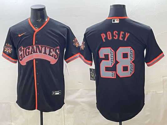 Men's San Francisco Giants Buster Posey #28 Black Alternate Stadium Jersey