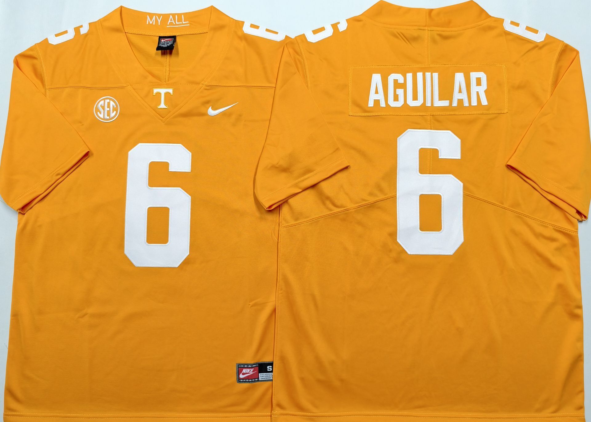 Men's Tennessee Volunteers Joey Aguilar #6 Orange Game Jersey