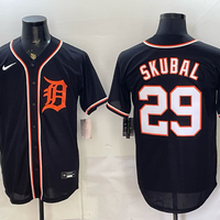 Men's Detroit Tigers Tarik Skubal #29 Fashion Replica Black Out Jersey