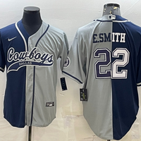 Men's Dallas Cowboys Emmitt Smith #22 Navy/Gray Game Jersey1 Joint Edition