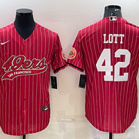 Men's San Francisco 49ers Ronnie Lott #42 Red Player Jersey1 Joint Edition