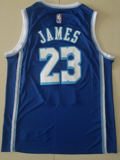 Men's Los Angeles Lakers LeBron James #23 NBA Blue Swingman Jersey1