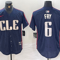 Men's Cleveland Guardians David Fry #6 Navy 2024 City Connect Limited Jersey1