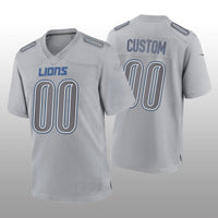 Custom1 Detroit Lions Gray Game Atmosphere Jersey1 Stitched American Football Jerseys