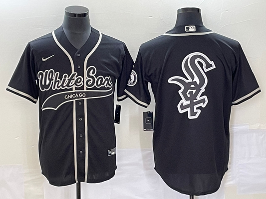 Men's Chicago White Sox Black Replica Team Jersey1 Joint Edition