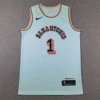 Men's San Antonio Spurs Victor Wembanyama #1 Light Blue 2024/25 Swingman Player Jersey1 - City Edition