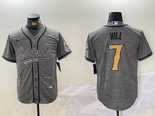 Men's New Orleans Saints Taysom Hill #7 Gray Player Jersey1