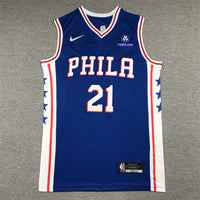 Men's Philadelphia 76ers Joel Embiid #21 Blue Swingman Jersey1 - Icon Edition