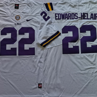 Men's LSU Tigers Clyde Edwards-Helaire #22 White Player Game Jersey