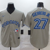 Men's Toronto Blue Jays Vladimir Guerrero Jr. #27 Gray Replica Baseball Jersey1