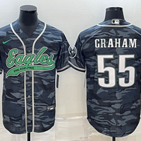 Men's Philadelphia Eagles Brandon Graham #55 Grey Camouflage Game Jersey1 Joint Edition