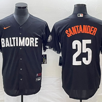 Men's Baltimore Orioles Anthony Santander #25 Black 2023 City Connect Replica Player Jersey1
