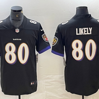 Men's Baltimore Ravens Isaiah Likely #80 Black Player Game Jersey1