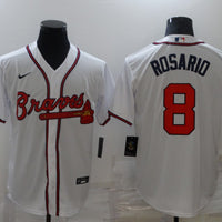Men's Atlanta Braves Eddie Rosario #8 White Replica Jersey1