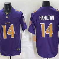 Men's Baltimore Ravens Kyle Hamilton #14 Purple Alternate Game Jersey