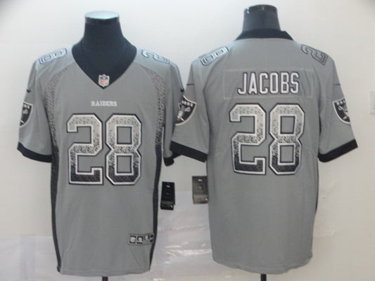 Men's Las Vegas Raiders Josh Jacobs #28 Gray Alternate Game Jersey1