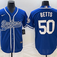Men's Los Angeles Dodgers Mookie Betts #50 Royal Player Jersey1 Joint Edition