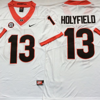 Men's Georgia Bulldogs Elijah Holyfield #13 White Player Game Jersey