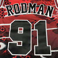 Men's Chicago Bulls Dennis Rodman #91 Year of Rabbit Edition Hardwood Classics Swingman Jersey1