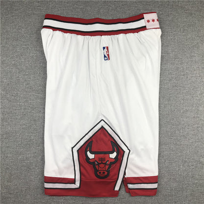 Men's Chicago Bulls White Basketball Shorts1