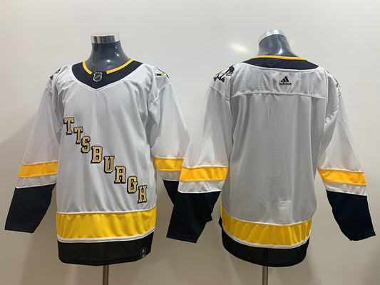 Men's Pittsburgh Penguins White Blank Player Jersey1