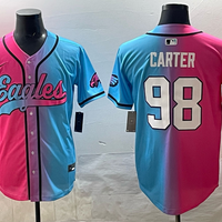 Men's Philadelphia Eagles Jalen Carter #98 Pink/Blue Game Jersey