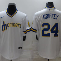 Men's Seattle Mariners Ken Griffey Jr. #24 White Replica Player Jersey1