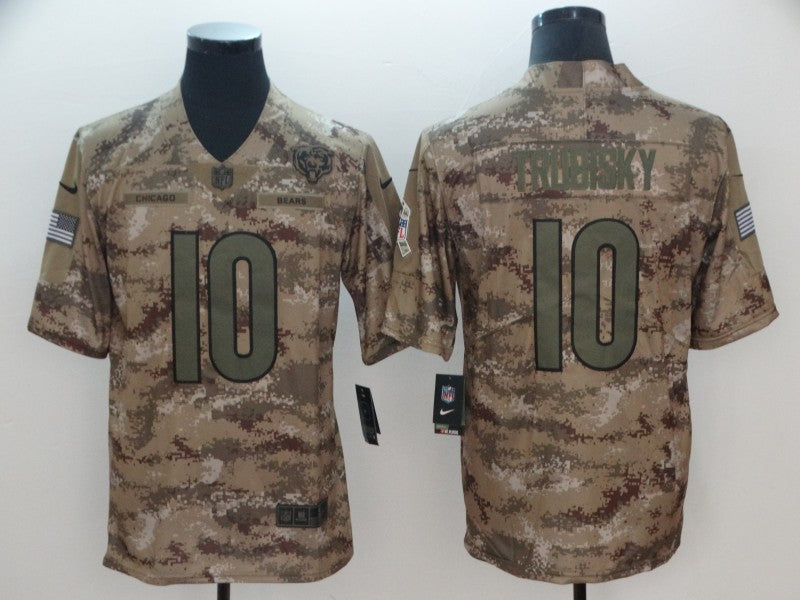 Men's Chicago Bears Mitch Trubisky #10 Camouflage Game Jersey1