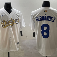 Enrique Hernandez #8 Los Angeles Dodgers White Game Player Jersey - JerseysFreak
