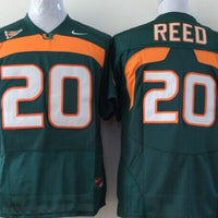 Men's Miami Hurricanes Ed Reed #20 Green Team Football Jersey