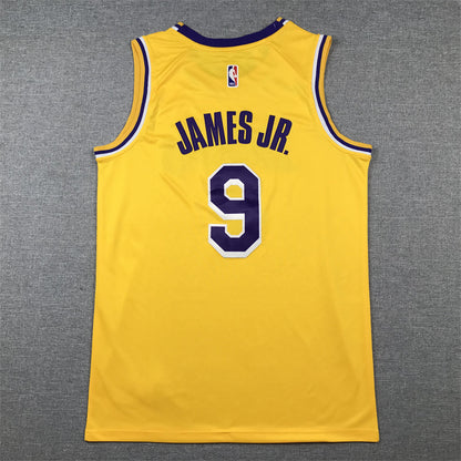Men's Los Angeles Lakers Bronny James #9 Gold Swingman Player Jersey1 - Icon Edition