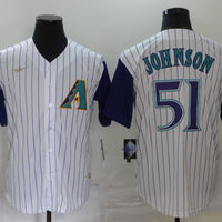 Men's Arizona Diamondbacks Randy Johnson #51 White Replica Baseball Jersey1