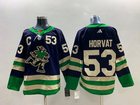 Men's Vancouver Canucks Bo Horvat #53 Blue Breakaway Jersey1