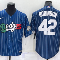 Men's Los Angeles Dodgers Jackie Robinson #42 Blue Stitched Player Jersey1