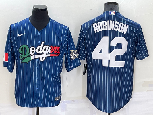 Men's Los Angeles Dodgers Jackie Robinson #42 Blue Stitched Player Jersey1