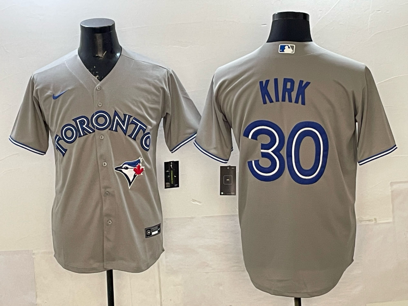 Men's Toronto Blue Jays Alejandro Kirk #30 Grey Replica Player Jersey