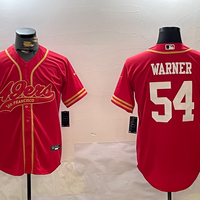 Men's San Francisco 49ers Fred Warner #54 Scarlet Team Game Jersey1