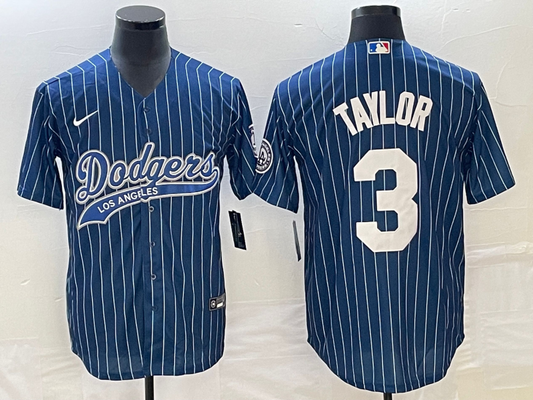 Men's Los Angeles Dodgers Chris Taylor #3 Blue Player Jersey1 Joint Edition