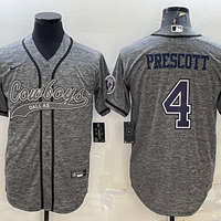 Men's Dallas Cowboys Dak Prescott #4 Gray Game Jersey1 Joint Edition